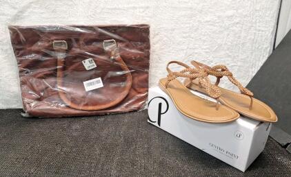 (1) Firu Leather Handbag & (1) Pair Of Centro Point Women's Sandals, Size-10