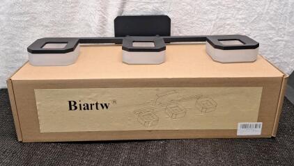(1) Biartw - LED 3-Light Vanity Fixture. Matte Black Finish