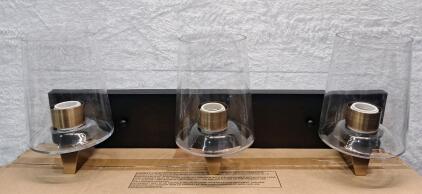 (1) Euron - Matte Black & Brushed Brass 3-Light Vanity Fixture