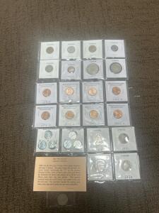 (6) Steel War Pennies (8) Foreign Coins and more