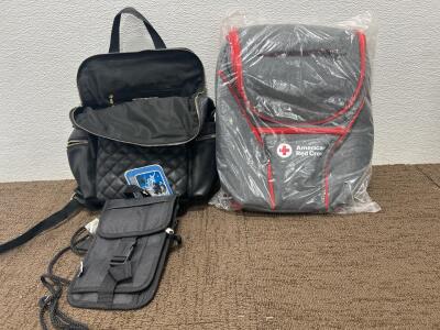 (3) Backpacks including brands like ICING, American Red Cross and more