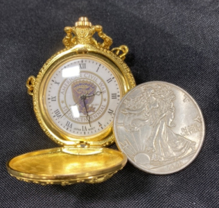 American Civil War Commemorative Pocket Watch and 2001 Liberty Coin