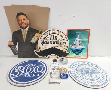 (1) Connor McGregor Cardboard Cutout (1) 360 Vodka Display Light (1) 360 Vodka Sign Board And More