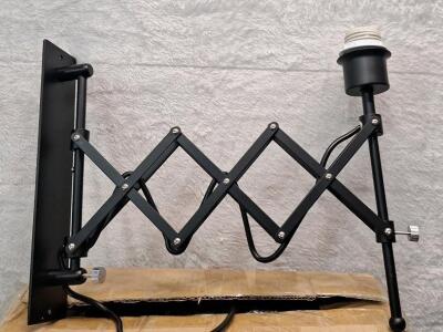 (1) Modern Luci Extending Swing Arm Wall Lamp, Matte Black Finish