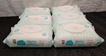 (6) 75-Count Packs Of 7th Generation Sensitive Protection Baby Wipes & (1) Box Of Assorted Amazon Overstock