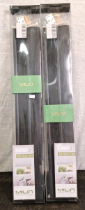 (2) MiLin Top Down Bottom Up Cordless Light Filtering Cellular Shades, Honeycomb Design, Black, 27"W x 64"T