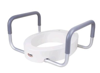 (1) Carex Toilet Seat Elevator With Handles - For Standard Toilet Seats, FGB317C1