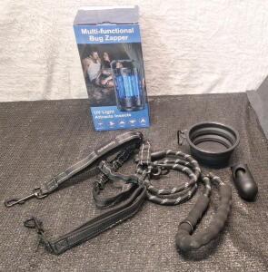 (1) 2-Dog Leash & (1) Multi-Function Rechargeable Bug Zapper / Flashlight