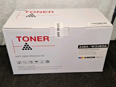 (1) 218A/W2180A 4-Piece Toner Cartridge Kit Compatible W/ HP Color LaserJet Pro printers