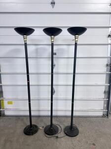 (3) Tall Floor Lamps