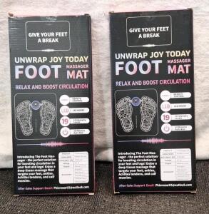 (2) Phixnozar EMS Foot Massagers, Mat Foot Massager Pad Foldable, 8 MODES