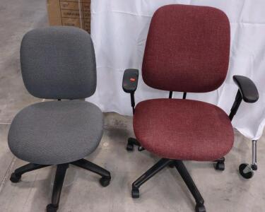 (2) Assorted Sized Rolling Swivel Office Chairs