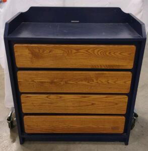 35"x 16&frac12;"x 41" (Blue/Brown) 4-Drawer Kids Dresser/TV Stand