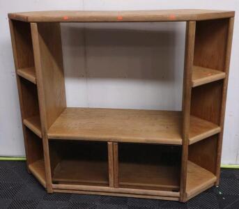 (1) 58"x 20"x 49" Wooden Entertainment Center w/ (6) Built in Shevles