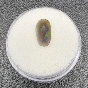 (1) .45ct. Natural Black Opal, Checker Cut