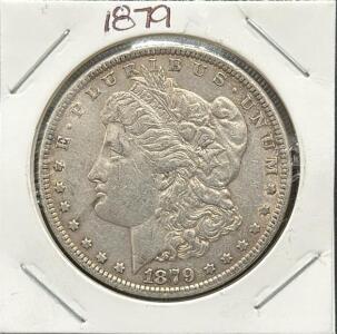 1879 Morgan Silver Dollar, 90% Silver, Philadelphia Mint