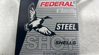 (2) Boxes of 25 Rounds Each Box Federal Classic Steel Shot Shell