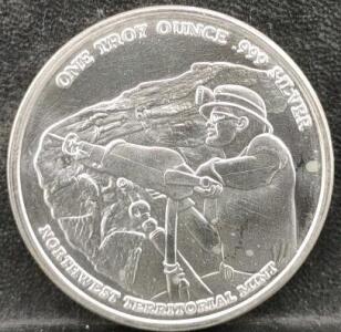 One Troy Ounce .999 Silver Round-Northwest Territorial Mint
