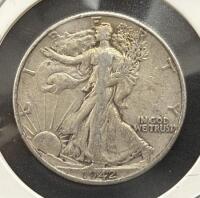 1942 & 1943 Walking Liberty Half Dollars, 90% Silver, 1.205 in Diameter - 4