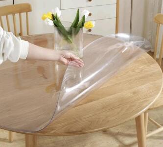 (1) LovePads Round Clear Table Cover Protector 52 Inch, 2mm Thick Table Protector, Waterproof PVC Vinyl