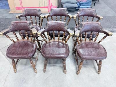 (6) Leather Vintage Chairs