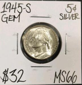 1945-S MS66 Gem Silver Jefferson Nickle