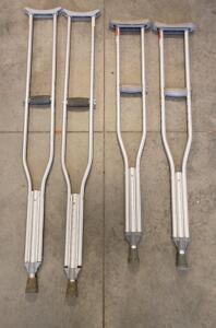 (2) Pairs of Adjustable Length Crutches