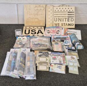 Craft Bundle! Stickers, Tags, Wood Signs, Diamond Dots, Stencil, And More!