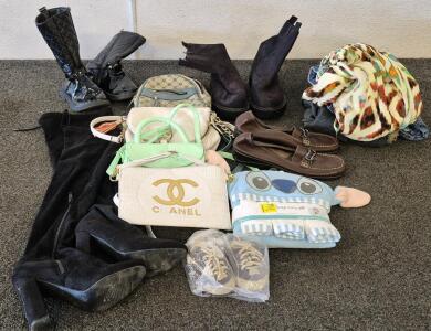 (4) Bags/ Purses, Women's Boots(S7), Women Shoes(S9 1/2), Kids Boots(S33), Baby Booties, Men's Boots(S10), Baby Towel Set, And More!