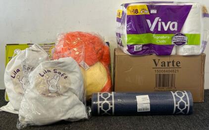 Paper Towels, 100Pcs 16 Oz Coffee Cups, Memory Foam Floor Mat & Stuffed Animals
