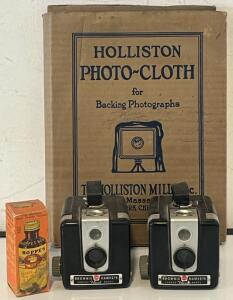 (2) Kodak Brownie Hawkeye<br/>Flash Model Cameras & Camera Accessories
