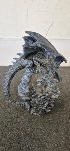 Dragon Over Rocks Statue (18"H&times;16"W) Holds Candle