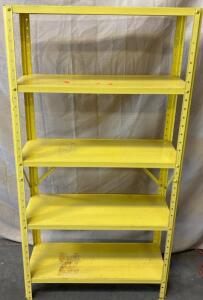 Metal Yellow Shelf H 4&rsquo; 10&rdquo; W 2&rsquo; 6&rdquo; 11.5&rdquo;