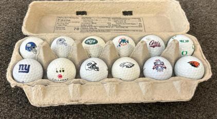 (12) NFL And College Golf Balls