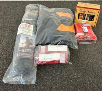 (2) TrailBuddy Aluminum Cork Trekking Poles, (1) Fans 30 L Water Resistant Backpack, (4) Tourniquets, And More