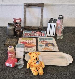 3 Wall Signs, Home Decor, Tray, Hemp Gummies, (3)Miracle Balm, Jewelry, Chargers Bear Glass Bottle Water Bottle, Picture Frame, (2) WII Consols