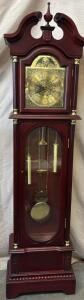 Beautiful Red Grandfather Clock / 8.5&rdquo; L x 17&rdquo; W x 74&rdquo; H