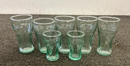 (7) Mini Collectible Coca Cola Glass Cups