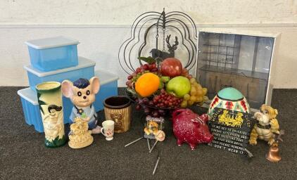(1) Bowl Of Fake Fruit, (3) Tupperware, (1) Godmorgon Organizer, And More