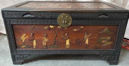 Beautiful Antique Chinese Trunk H 1&rsquo; 9&rdquo; W 3&rsquo; 4&rdquo; L 1&rsquo; 10&rdquo;
