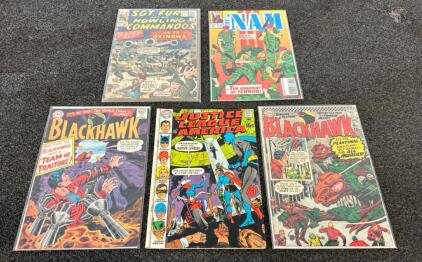 (5) DC And Marvel Comics Including Justice League America, Blackhawk, And More