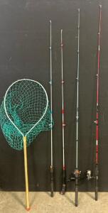 (4) Fishing Rods Including Grafiex Pool With Micrlite Reel And More