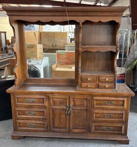 Wooden Dresser H 6&rsquo; 6&rdquo; W 6&rsquo; L 1&rsquo; 7.5&rdquo;