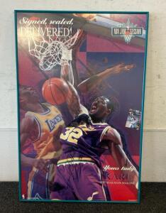 Signed Karl Malone Poster- 23&rdquo; W X 35&rdquo; H