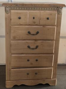 Vintage Dresser / 16.5&rdquo; L x 34&rdquo; W x 52&rdquo; H