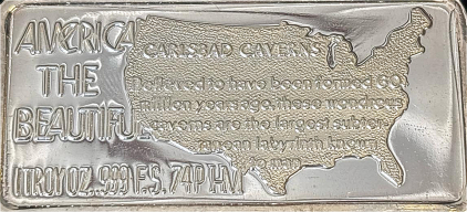 &ldquo;America The Beautiful&rdquo; Troy 1oz .999 Silver &ldquo;Carlsbad Caverns&rdquo; Bar