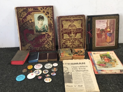 Antique Scrap Books, Newspaper And More