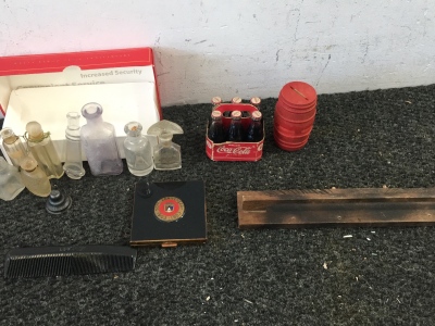 Vintage Glass Bottles, Antique Tie Rack And More
