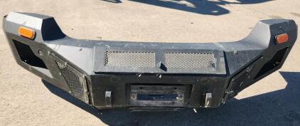 Black Powder Coated Steel Jeep Wrangler Front Bumper with Winch & Light Mounts
