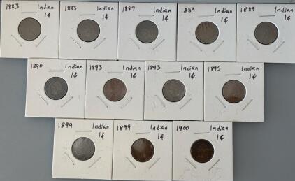(12) Indian Head Cents 1883-1900